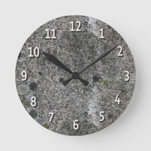 Horloge Ronde Chiffres de blanc gris de granit