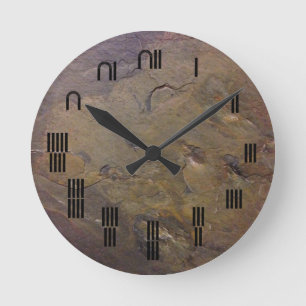 Horloge Ronde Chiffres égyptiens anciens en ardoise