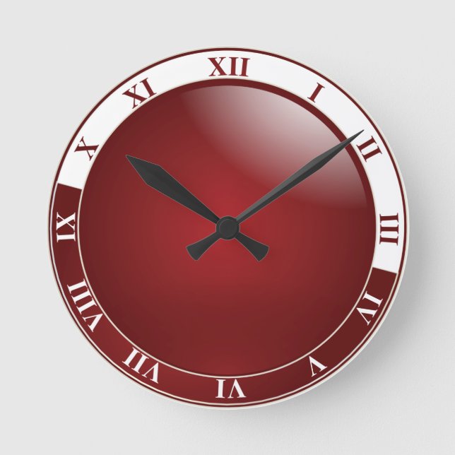 Horloge Ronde Chiffres romains noirs et blancs (Recto)