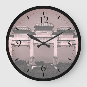 Horloge Ronde Chine vintage Pekin porte des tombes ming Grande h