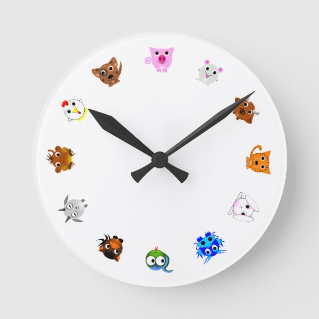 Horloge Ronde Chinese Zodiac Animals (rotated) (Recto)