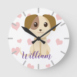 Horloge Ronde Chiot doux