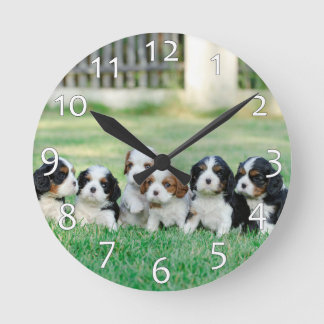 Horloge Ronde Chiots Cavalier King Charles Spaniel