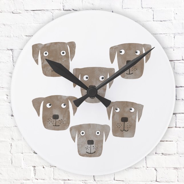 Horloge Ronde Chocolat amusant Chiens de récupération du Labrado (Fun chocolate labrador retriever dog wall clock)
