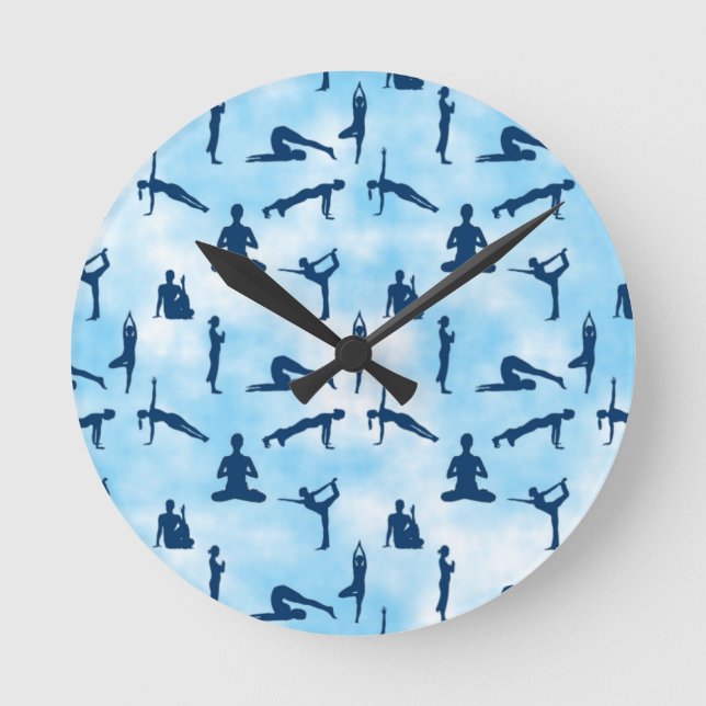 Horloge Ronde Ciel bleu et art Cloud personnalisés (Recto)