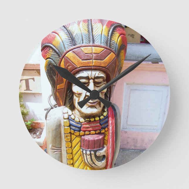 HORLOGE RONDE CIGAR INDIAN OF ALEXANDRIA WALL CLOCK (Recto)