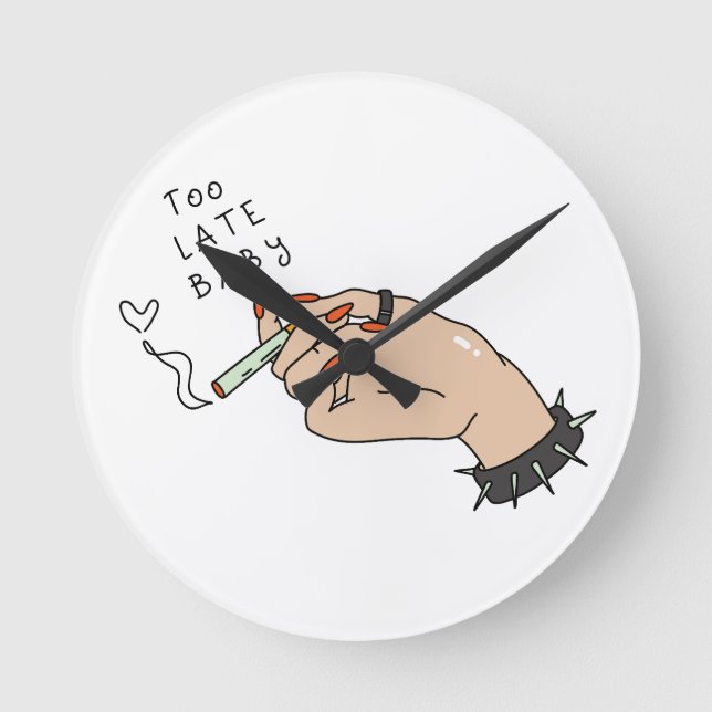 Horloge Ronde Cigarette à la main anti-Valentin (Recto)