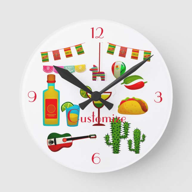 Horloge Ronde Cinco de Mayo Célébration Thunder_Cove (Recto)