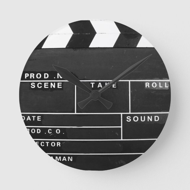Horloge Ronde cinéastes vidéastes Clapper conception de carte (Recto)