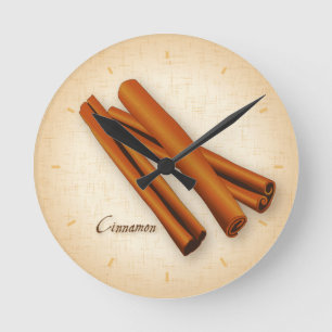 Horloge Ronde Cinnamon Spice Clock