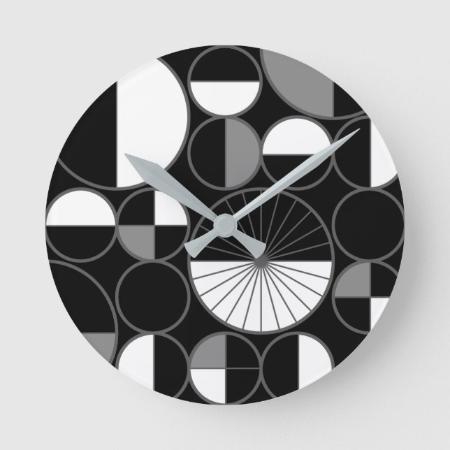 Horloge Ronde Circles Halves Black Gray (Recto)