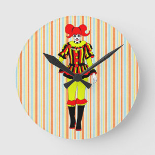 Horloge Ronde Circus Clown femme spectacle côté monstre horreur 