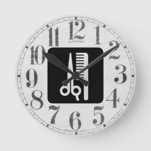 Horloge Ronde Ciseaux et peigne