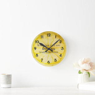 Horloge Ronde Citation de citron