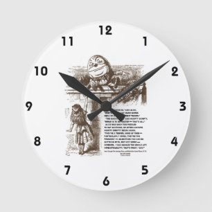 Horloge Ronde Citation de conversation d'Alice Humpty Dumpty du