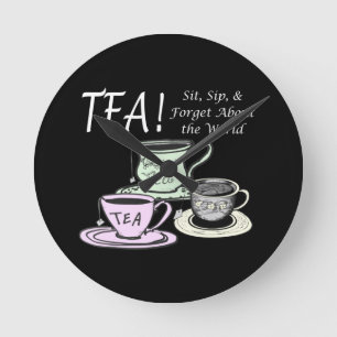 Horloge Ronde Citation De Positivité De L'Amateur De Thé - Sip S