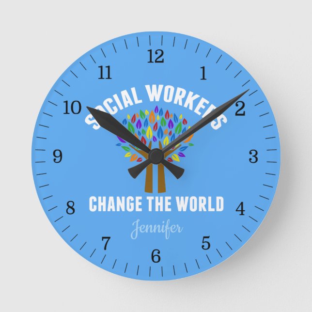 Horloge Ronde Citation de travail social mignon (Recto)