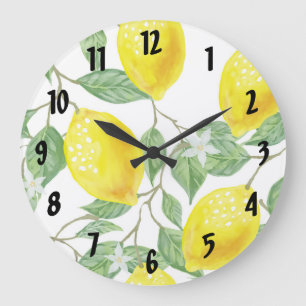 Horloge ronde citron