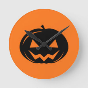 Horloge Ronde Citrouille noir