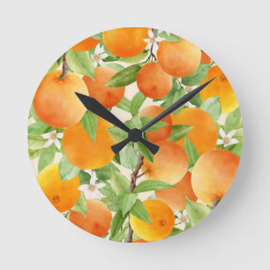 Horloge Ronde Citrus Orange Conception de cuisine