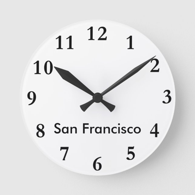 Horloge Ronde City Nom Clock Template (Recto)