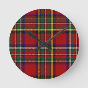 Horloge Ronde Clan PixDezines stewart tartan