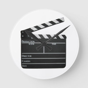 Horloge Ronde Clapboard Movie Clock