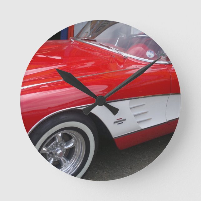 Horloge Ronde Classic Chevrolet Corvette (Recto)