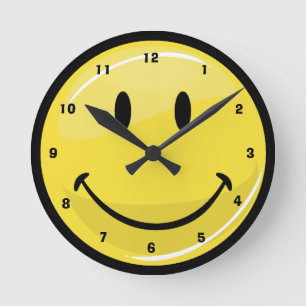 Horloge Ronde Classic Yellow Happy Face