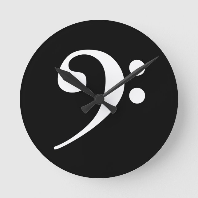 Horloge Ronde Clé de basse blanche (Recto)