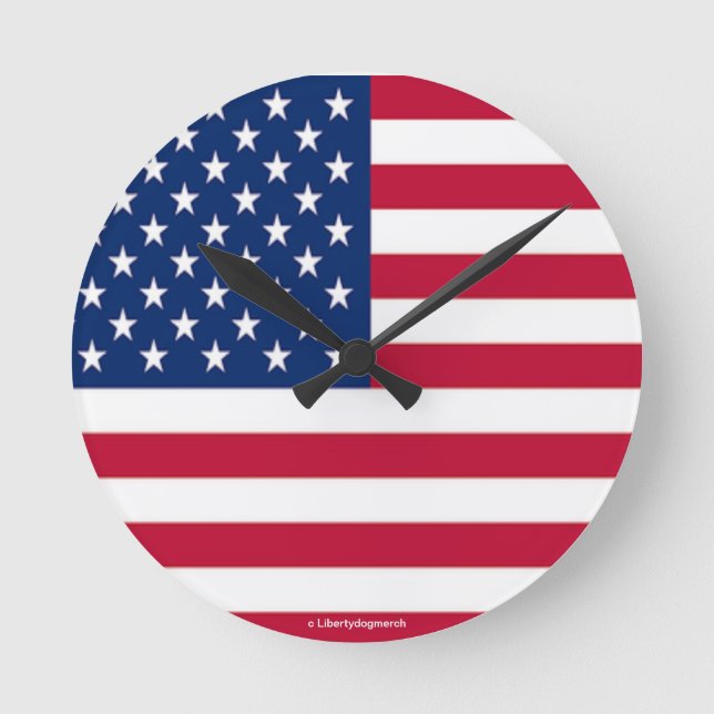 HORLOGE RONDE CLOCHES DE MUR DESIGNER - CADEAUX DE STYLE DRAPEAU (Recto)
