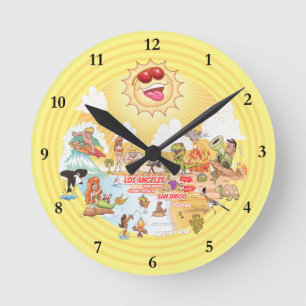 Horloge Ronde Clock acrylique de Californie du Sud