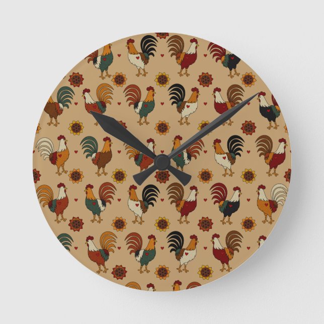 Horloge Ronde Clock Cute Rooster (Recto)