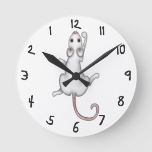 Horloge Ronde Clock Dangly Mousey Reverse Time Time