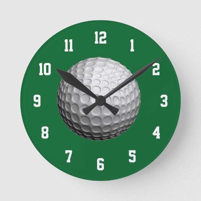 Horloge Ronde Clock de golf blanc et vert (Recto)