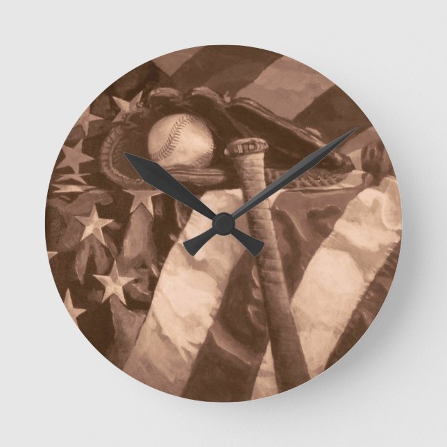 Horloge Ronde Clock de la fan de baseball (Recto)