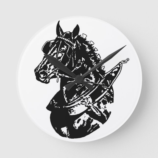 Horloge Ronde Clock de Percheron Draft Horse (Recto)