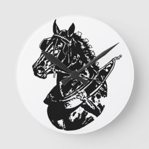 Horloge Ronde Clock de Percheron Draft Horse