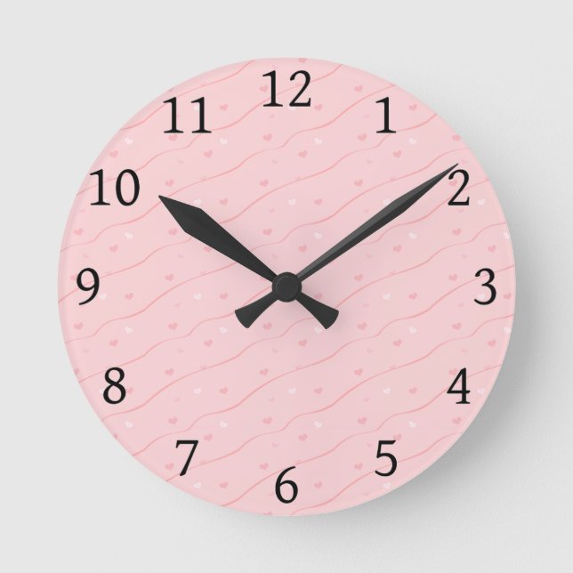 Horloge Ronde Clock de Pink Heart (Recto)