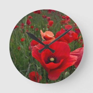 Horloge Ronde Clock de Red Poppies