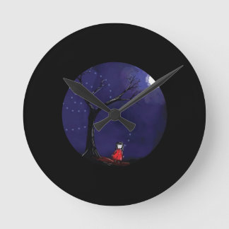 Horloge Ronde Clock Dreaming Girl