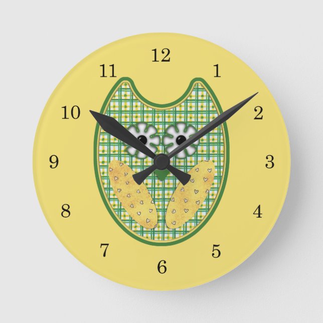 Horloge Ronde Clock Green and Yellow (Recto)