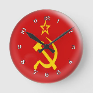 Horloge Ronde Clock Soviet volait Bubble Design