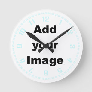 Horloge Ronde Clock template- Numbers & seconds pastel Add Image
