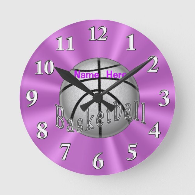 Horloge Ronde Clocks de basket-ball pour Girls Room (Recto)