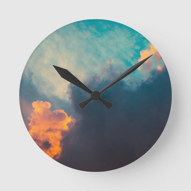 Horloge Ronde Clouds illuminated and rising sun (Recto)