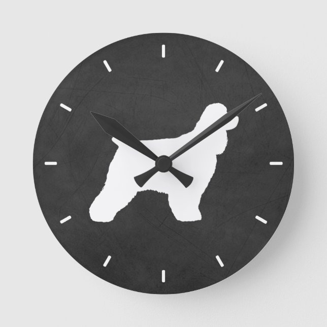 Horloge Ronde Cocker Spaniel Silhouette (Recto)