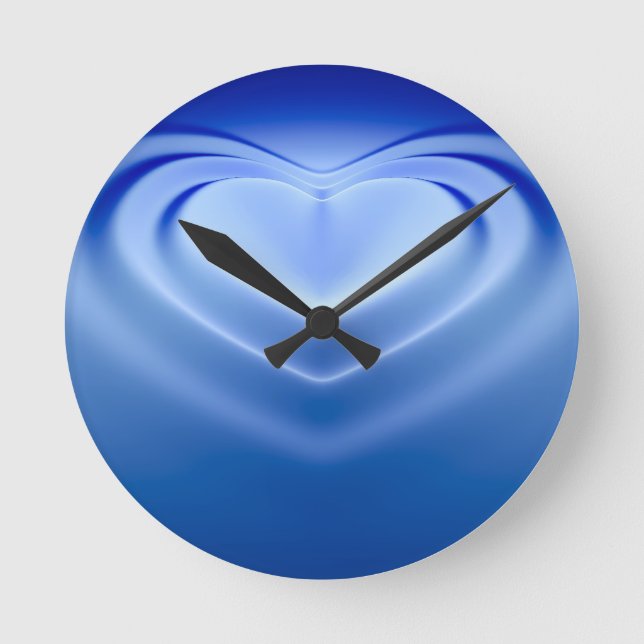 Horloge Ronde Coeur bleu (Recto)