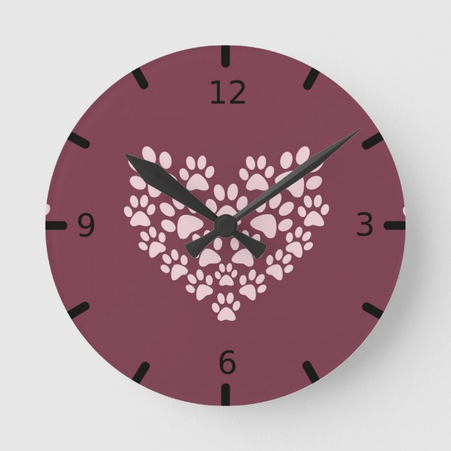 Horloge Ronde Coeur d'empreinte (Recto)