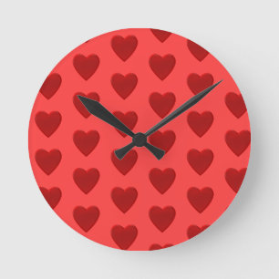 Horloge Ronde Cœur rouge